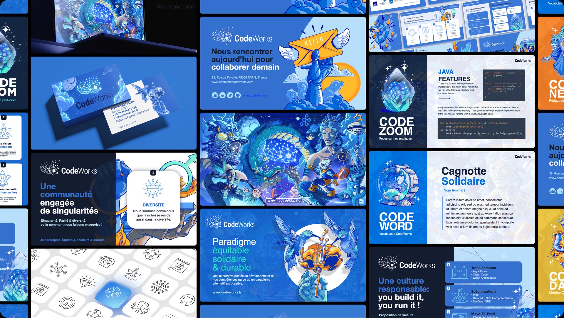 Vue d’ensemble d’un projet de branding et d’illustration digitale