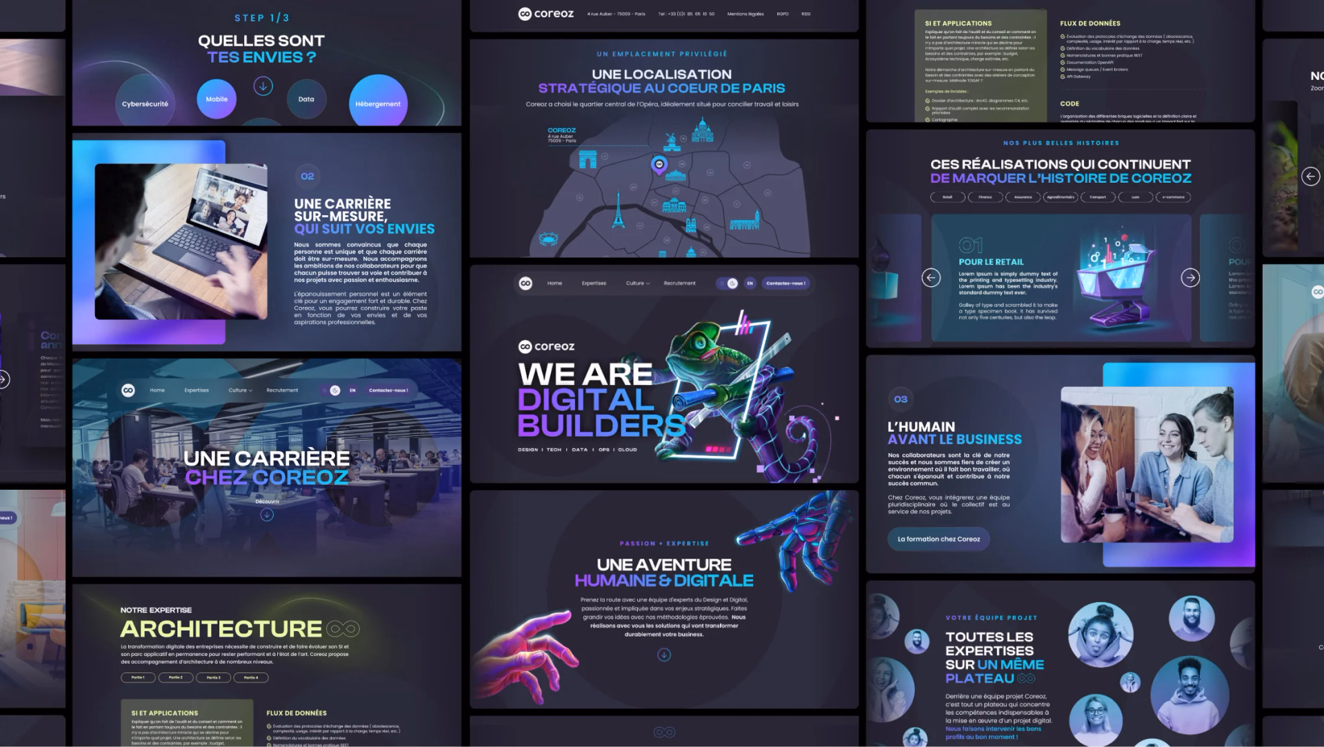 Vue d’ensemble d’un projet de web design et d’illustration digitale