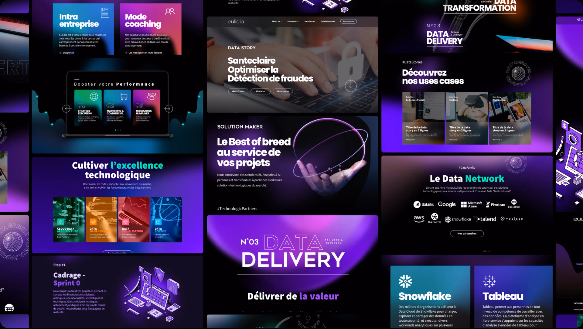 Vue d’ensemble d’un projet de web design  et d’illustration digitale