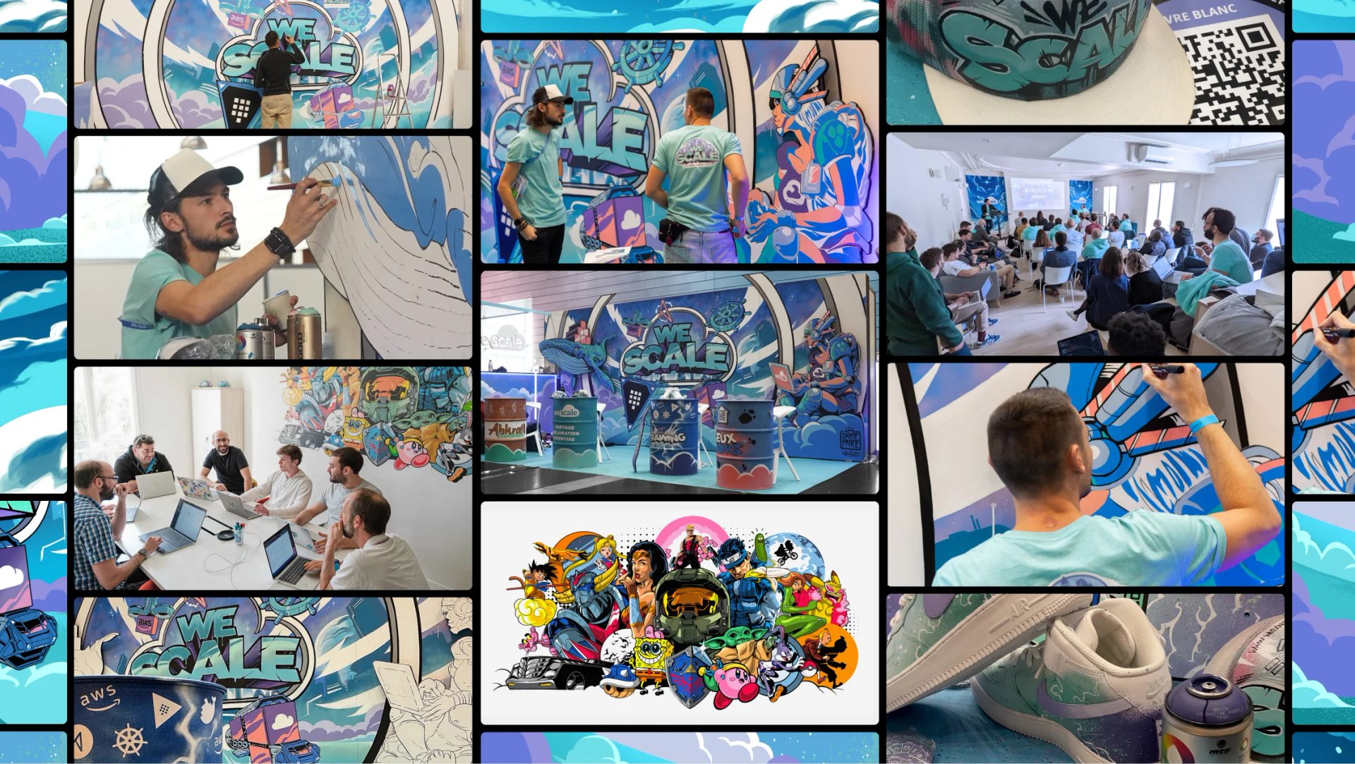 Vue d’ensemble d’un projet de fresque murale et de street art