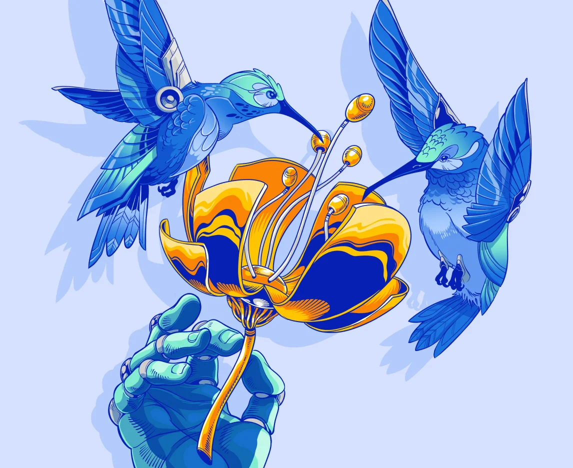 Illustration digitale d’oiseaux