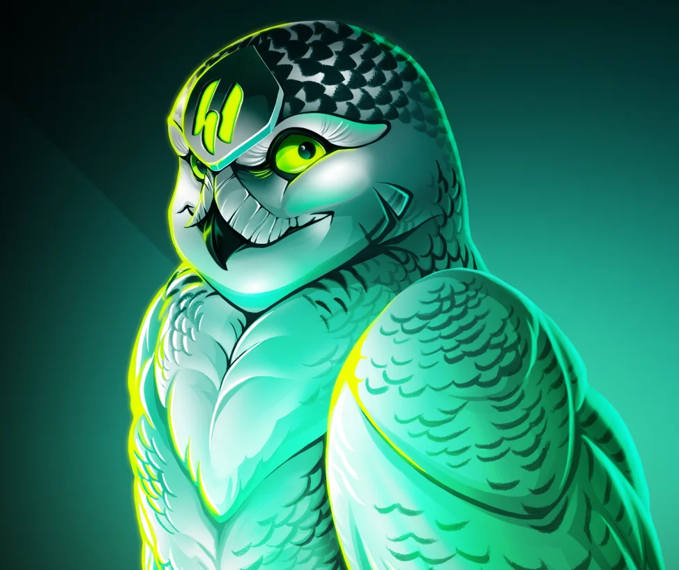 illustration digitale d'un hibou