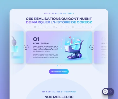 Web design : pages intérieures du site  lightmode