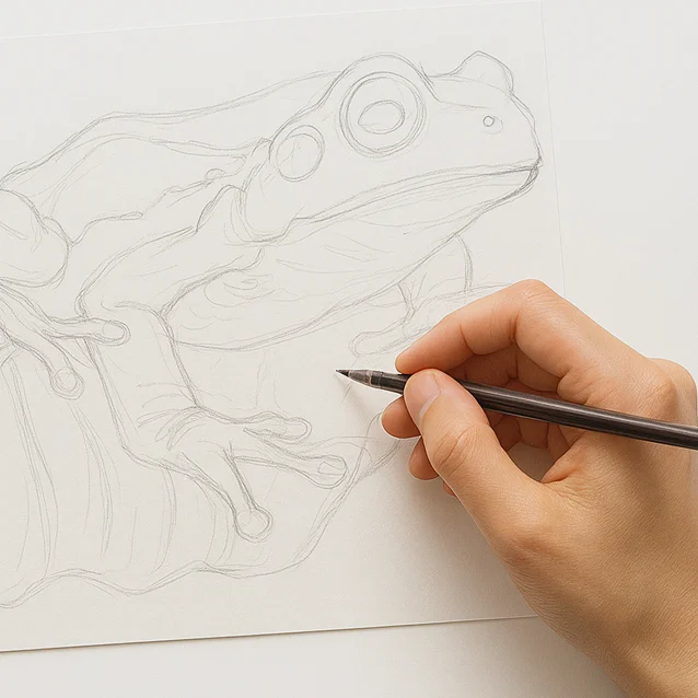 croquis d’une grenouille
