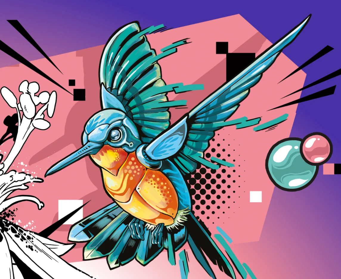 illustration d'un oiseau digitale 