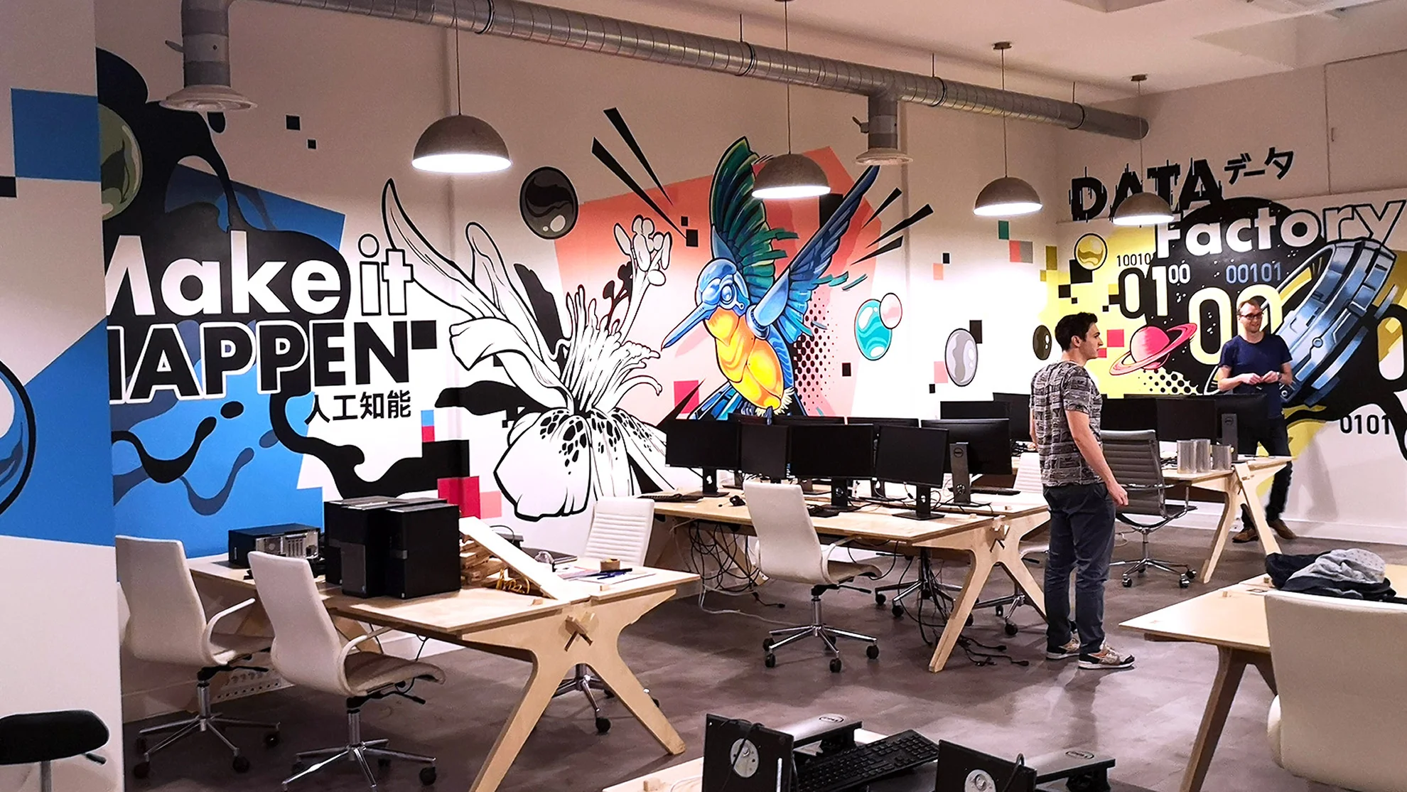 fresque murale dans des locaux d'entreprise